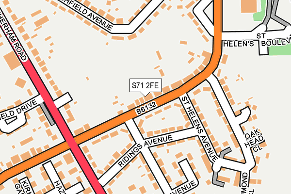 S71 2FE map - OS OpenMap – Local (Ordnance Survey)