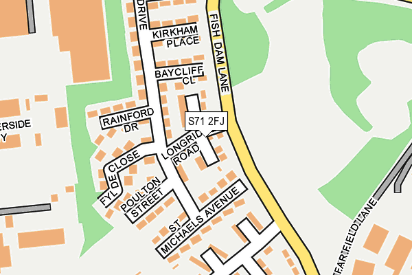 S71 2FJ map - OS OpenMap – Local (Ordnance Survey)