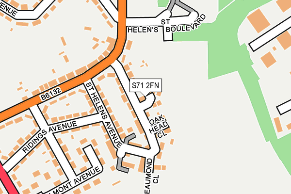 S71 2FN map - OS OpenMap – Local (Ordnance Survey)