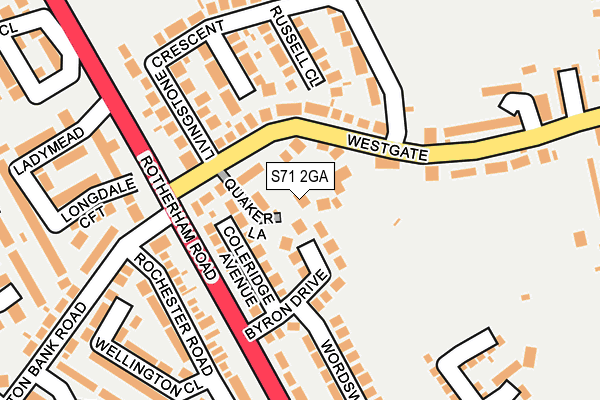 S71 2GA map - OS OpenMap – Local (Ordnance Survey)