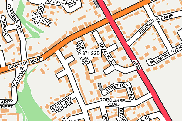 S71 2GD map - OS OpenMap – Local (Ordnance Survey)