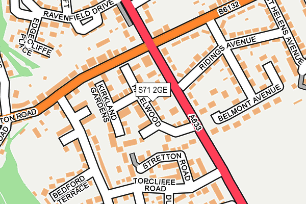 S71 2GE map - OS OpenMap – Local (Ordnance Survey)