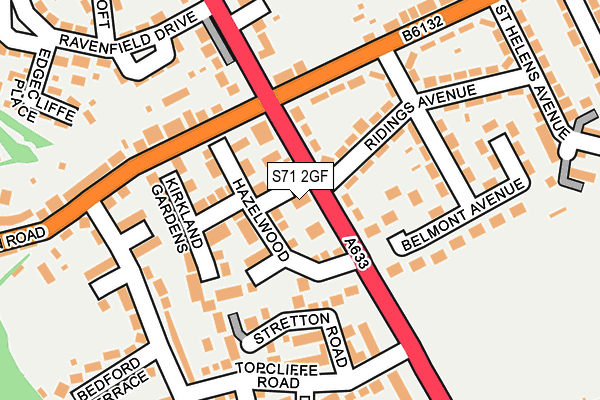 S71 2GF map - OS OpenMap – Local (Ordnance Survey)