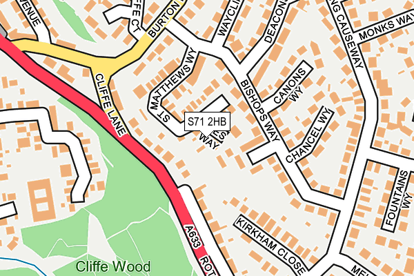 S71 2HB map - OS OpenMap – Local (Ordnance Survey)
