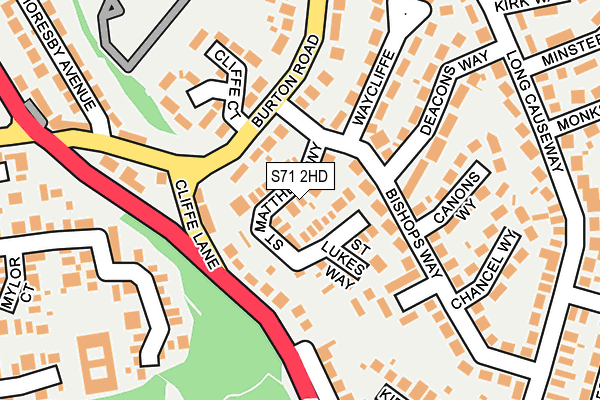 S71 2HD map - OS OpenMap – Local (Ordnance Survey)