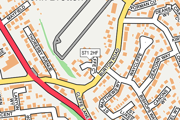 S71 2HF map - OS OpenMap – Local (Ordnance Survey)