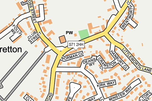 S71 2HH map - OS OpenMap – Local (Ordnance Survey)