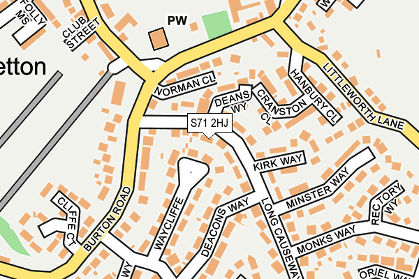 S71 2HJ map - OS OpenMap – Local (Ordnance Survey)