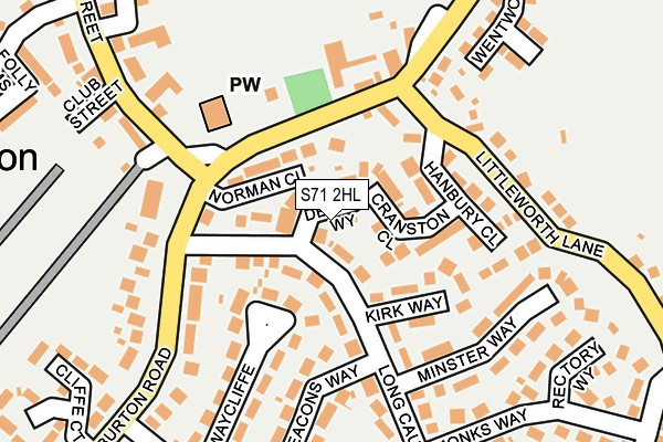 S71 2HL map - OS OpenMap – Local (Ordnance Survey)