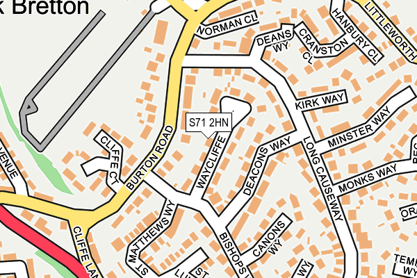 S71 2HN map - OS OpenMap – Local (Ordnance Survey)