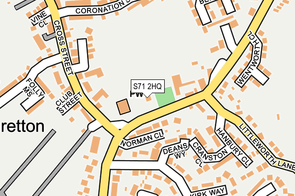S71 2HQ map - OS OpenMap – Local (Ordnance Survey)