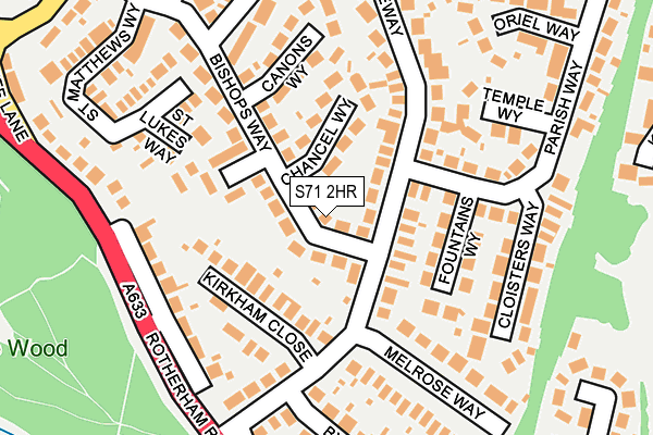 S71 2HR map - OS OpenMap – Local (Ordnance Survey)