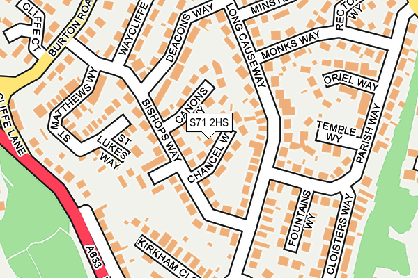 S71 2HS map - OS OpenMap – Local (Ordnance Survey)