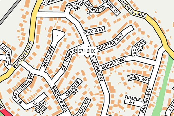 S71 2HX map - OS OpenMap – Local (Ordnance Survey)