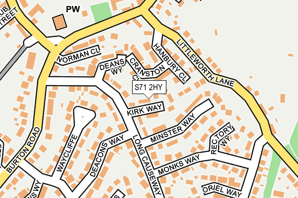 S71 2HY map - OS OpenMap – Local (Ordnance Survey)