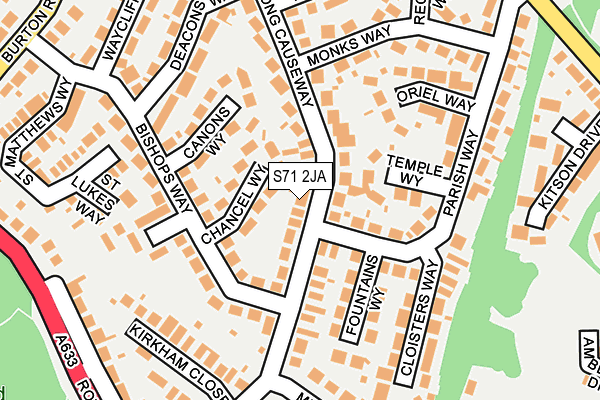 S71 2JA map - OS OpenMap – Local (Ordnance Survey)