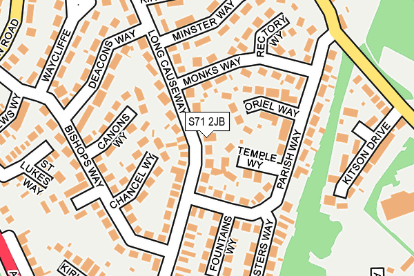 S71 2JB map - OS OpenMap – Local (Ordnance Survey)