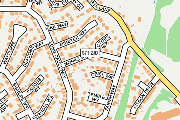 S71 2JD map - OS OpenMap – Local (Ordnance Survey)