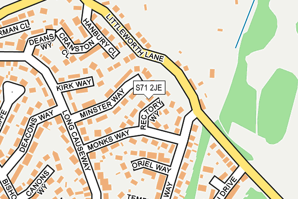 S71 2JE map - OS OpenMap – Local (Ordnance Survey)