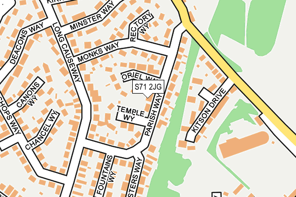 S71 2JG map - OS OpenMap – Local (Ordnance Survey)