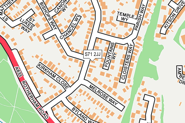 S71 2JJ map - OS OpenMap – Local (Ordnance Survey)