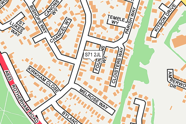 S71 2JL map - OS OpenMap – Local (Ordnance Survey)