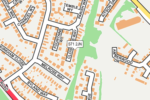 S71 2JN map - OS OpenMap – Local (Ordnance Survey)