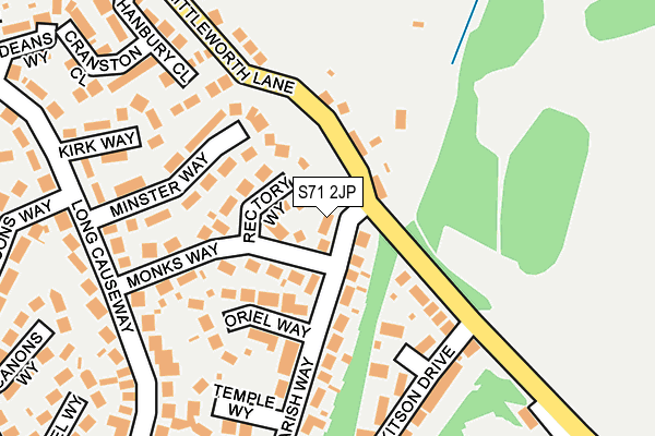 S71 2JP map - OS OpenMap – Local (Ordnance Survey)