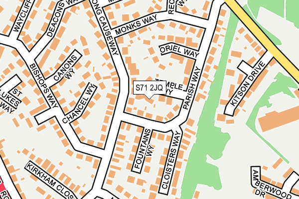 S71 2JQ map - OS OpenMap – Local (Ordnance Survey)