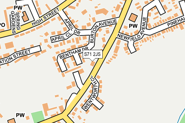 S71 2JS map - OS OpenMap – Local (Ordnance Survey)