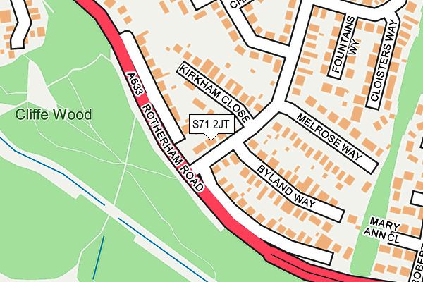 S71 2JT map - OS OpenMap – Local (Ordnance Survey)