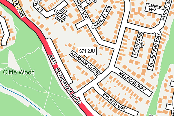 S71 2JU map - OS OpenMap – Local (Ordnance Survey)
