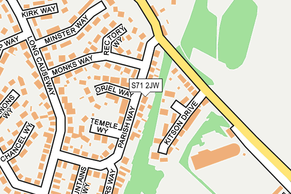 S71 2JW map - OS OpenMap – Local (Ordnance Survey)