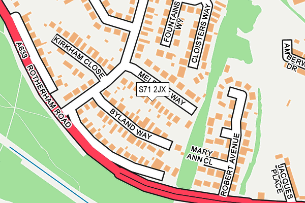 S71 2JX map - OS OpenMap – Local (Ordnance Survey)
