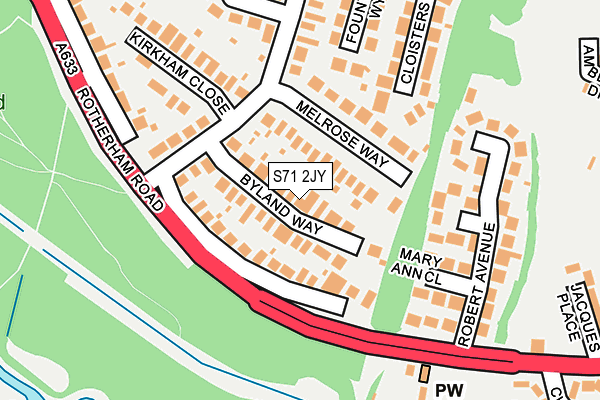 S71 2JY map - OS OpenMap – Local (Ordnance Survey)