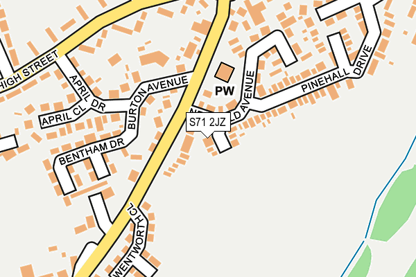 S71 2JZ map - OS OpenMap – Local (Ordnance Survey)