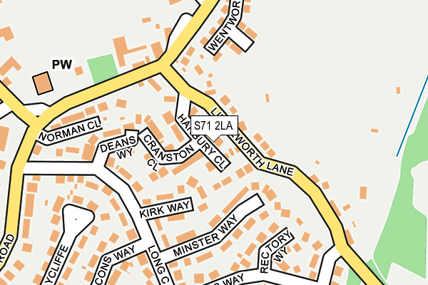 S71 2LA map - OS OpenMap – Local (Ordnance Survey)