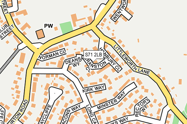 S71 2LB map - OS OpenMap – Local (Ordnance Survey)