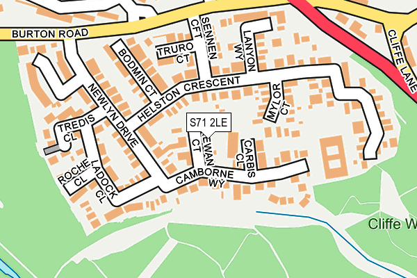 S71 2LE map - OS OpenMap – Local (Ordnance Survey)