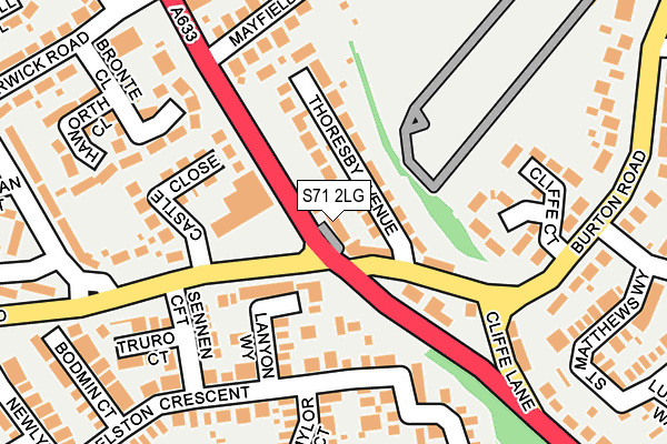 S71 2LG map - OS OpenMap – Local (Ordnance Survey)