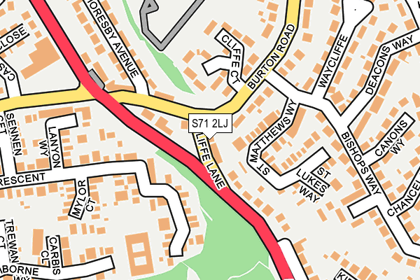 S71 2LJ map - OS OpenMap – Local (Ordnance Survey)