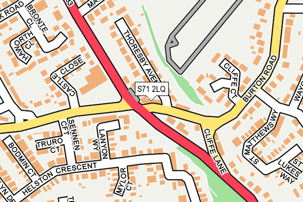 S71 2LQ map - OS OpenMap – Local (Ordnance Survey)