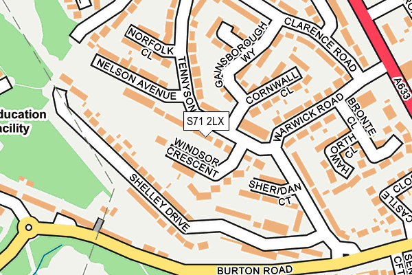 S71 2LX map - OS OpenMap – Local (Ordnance Survey)