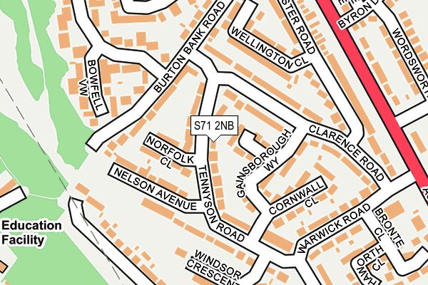 S71 2NB map - OS OpenMap – Local (Ordnance Survey)
