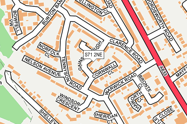 S71 2NE map - OS OpenMap – Local (Ordnance Survey)