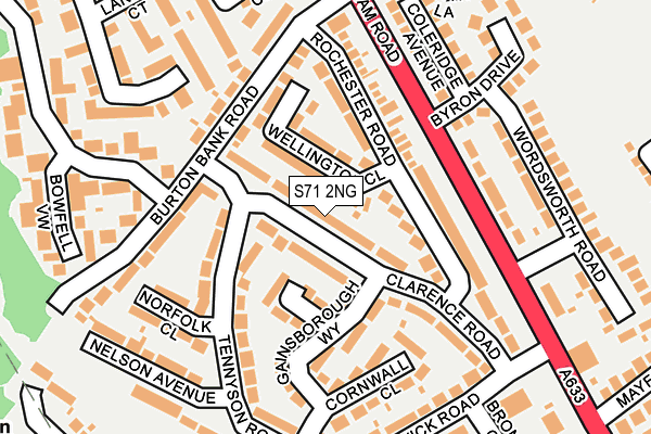 S71 2NG map - OS OpenMap – Local (Ordnance Survey)