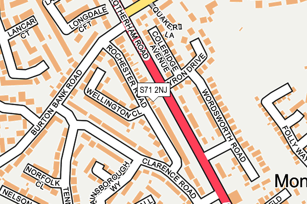 S71 2NJ map - OS OpenMap – Local (Ordnance Survey)