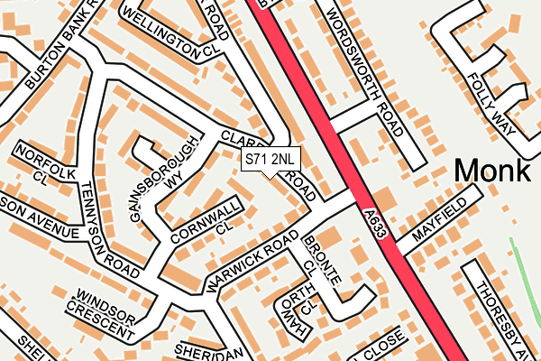 S71 2NL map - OS OpenMap – Local (Ordnance Survey)