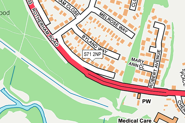 S71 2NP map - OS OpenMap – Local (Ordnance Survey)