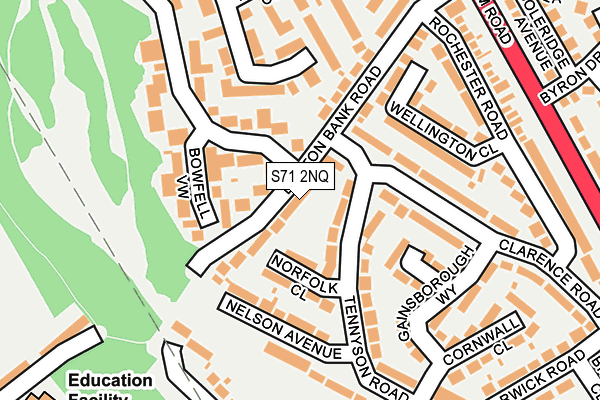 S71 2NQ map - OS OpenMap – Local (Ordnance Survey)